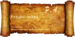 Petyko Anikó névjegykártya
