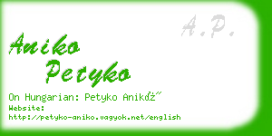 aniko petyko business card